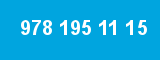 978 195 11 15 978 195 11 15